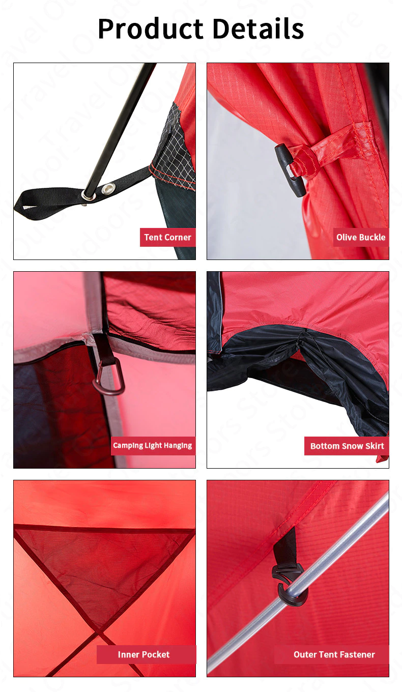 Cheap Goat Tents MOBI GARDEN High Altitude Snowproof Tent 50D Polyester DAC Pole Thickening Snowproof Professional Tent 2 3 Person Camping Tent Tents 